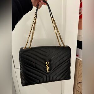 YSL Loulou Large Chain Bag in Quilted leather